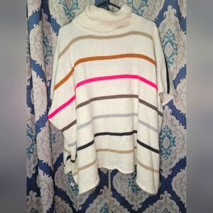 Multicolor Poncho Sweater